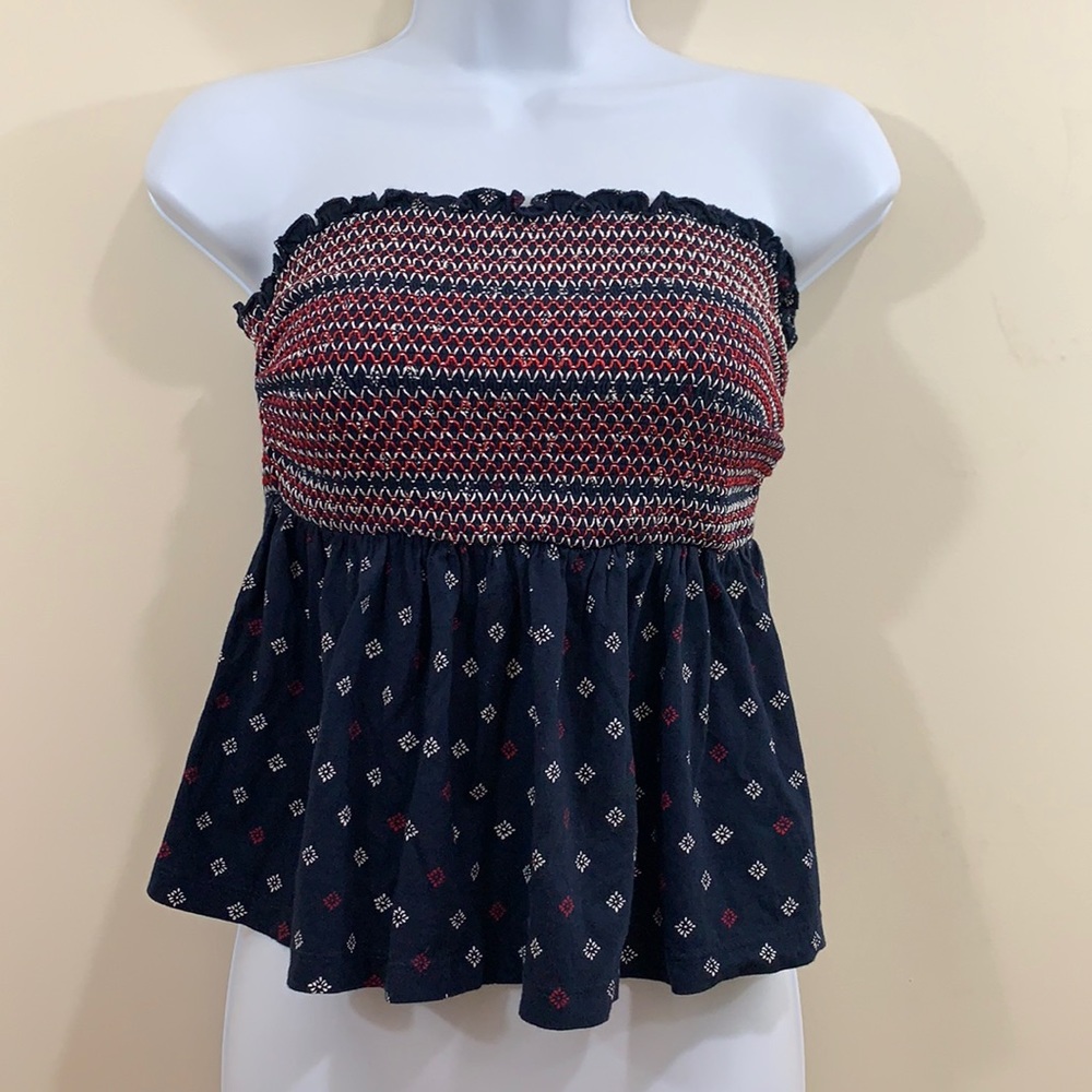 Arizona Smocked Halter Top Crop Shirt  Size XS